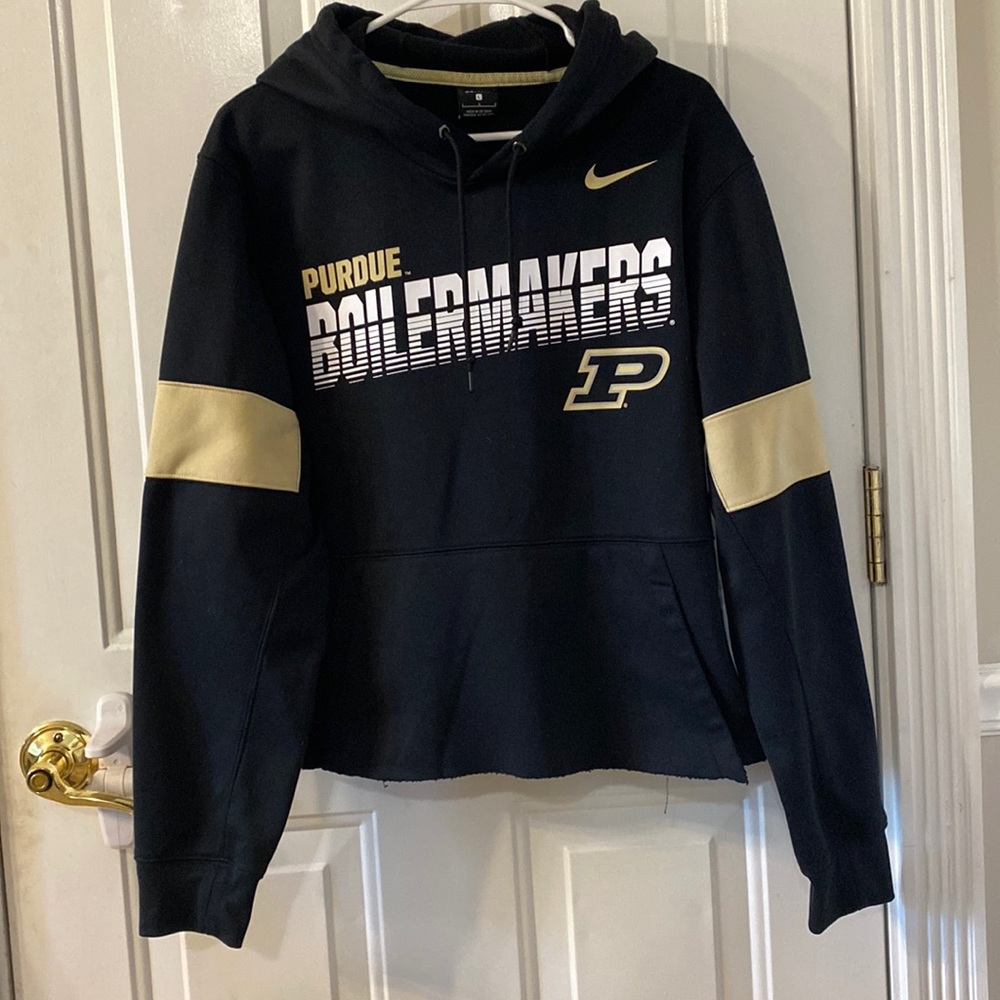 women’s Purdue Nike dri -it hoodie-cut along bottom